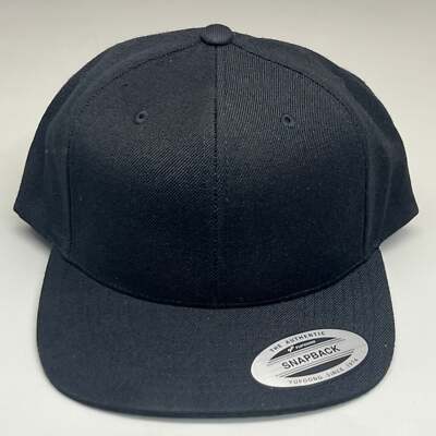 YUPOONG Classic Snapback Baseball Cap Hat Black
