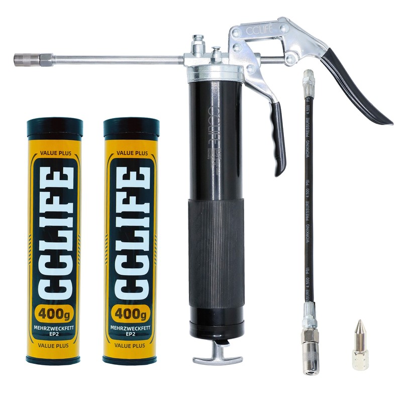 Profi Einhand Fettpresse 6000 Psi Mit 2 X 400g Mehrzweckfett Handhebelpresse