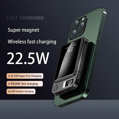 Magnetic Power Bank 10000mAh True Wireless Portable Charger for iPhone 15/14/13