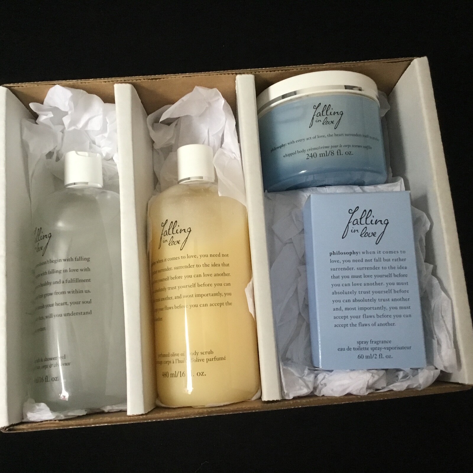 Philosophy Falling In Love Large 4 piece Set NEW SEALED