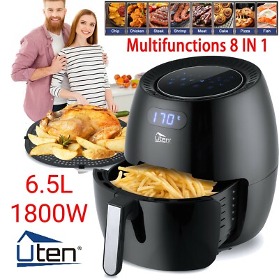Uten Air Fryer 6.5L Kitchen Oven 1800W Healthy Oil Free Low Fat Frying Chips UK