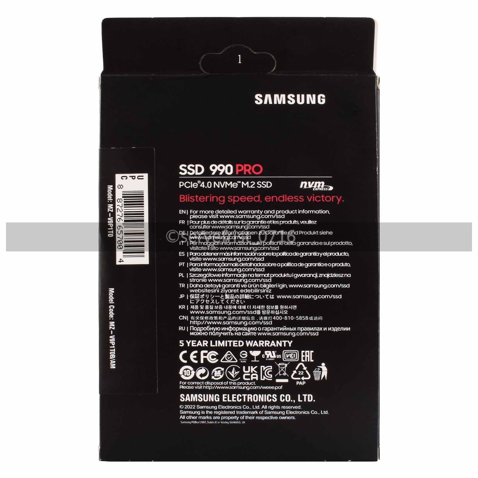 SAMSUNG 2TB 990 PRO PCIe 4.0 NVMe M.2 SSD Solid State Hard Drive