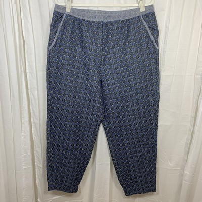 Free People Cotton Blend Harem Pants Blue Black Gold Size L
