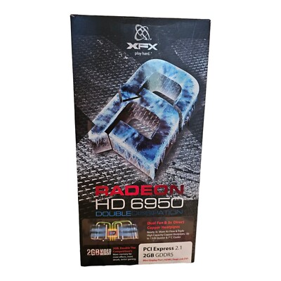 XFX Double D AMD Radeon HD 6950 2GB DDR5 Graphics Card USED NEVER INSTALLED READ