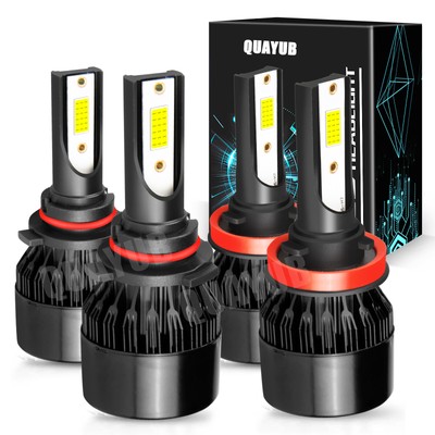 9005 H11 LED Headlight Bulbs Kit 6000K White Super Bright High/Low Combo New 4x
