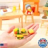 38 Pcs Miniature Food Toy Miniature Doll House Accessories Miniature Play Sets Small Doll Food Dollhouse Food, Hamburger Fries Soda Milk Juice Fast Food Set for Pretend Play Kitchen (Cute Style)