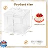 2 Pcs Clear Cake Box with Ribbon, 10x10x9 Inch Transparent Cake Boxes Carrier for 2-Layer 8 Inch Cakes Clear Tall Cakes Packaging Box Transparent Gift Boxes for Wedding, Birthday Party, Baby Shower