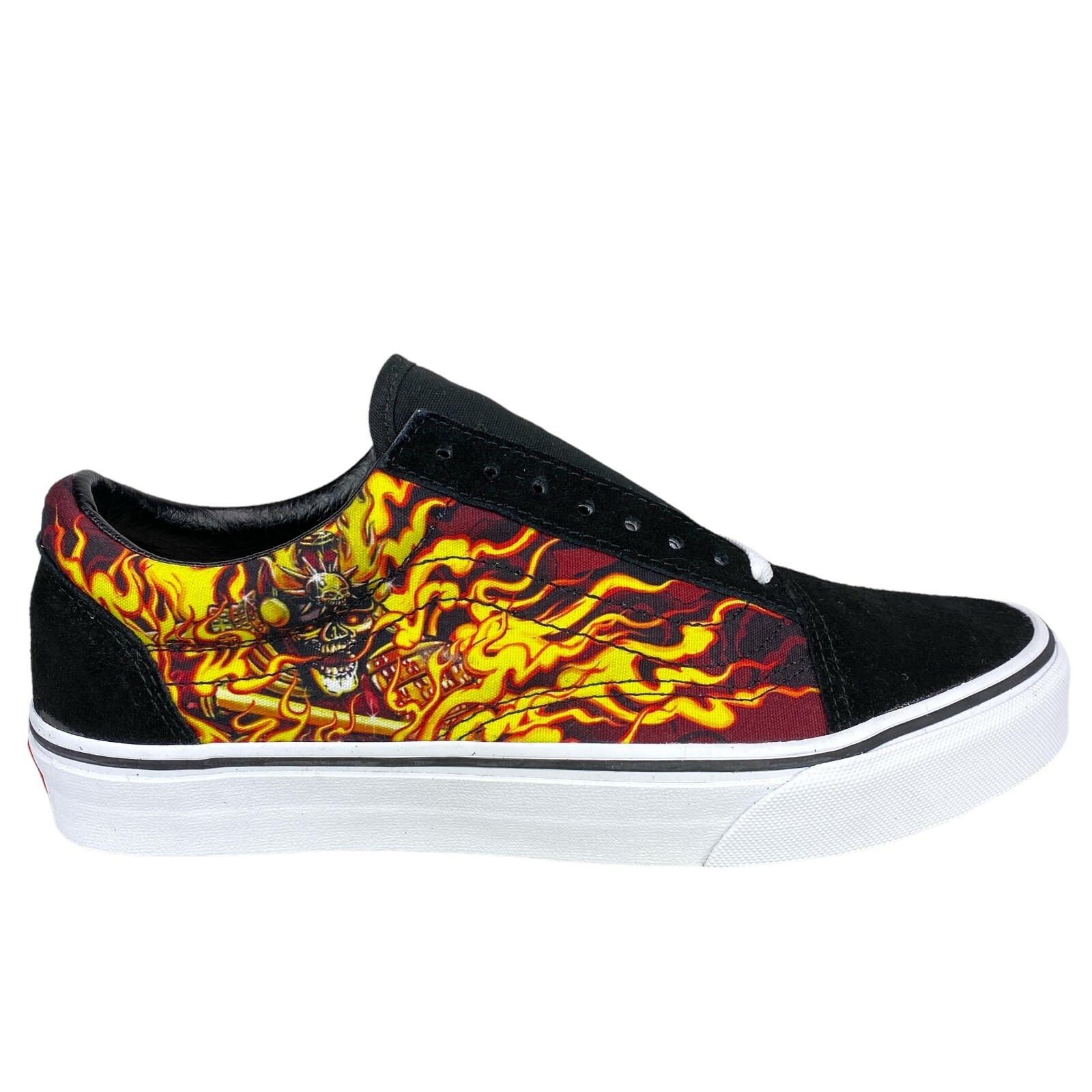 Замшевые кеды VANS Old Skool (Samurai Rising) Flame Black White Red Canvas Suede Skate Shoe