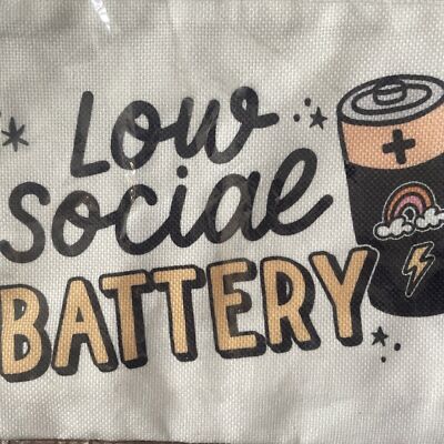 Zipper Bag Low Social Battery Pencil Makeup Case Travel Bag Or...