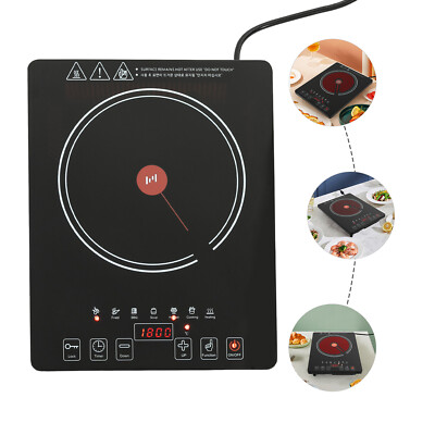 1800W Electric Cooktop Burner Cooktop Stove Top Built In Countertop LED Touch