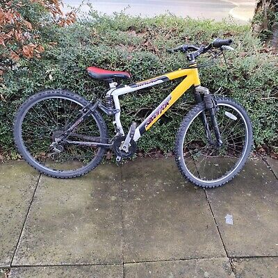 silver fox mountain bike, Front And Rear Suspension Yellow 24 Inch Junior Bike