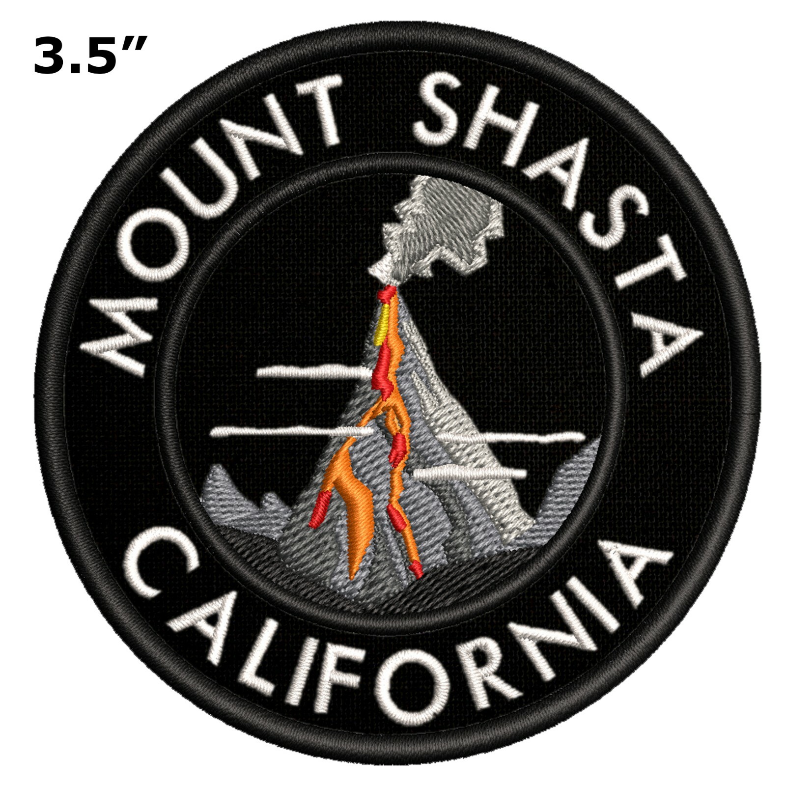 Mount Shasta California Patch Embroidered Iron-On Applique Nature Badge Souvenir