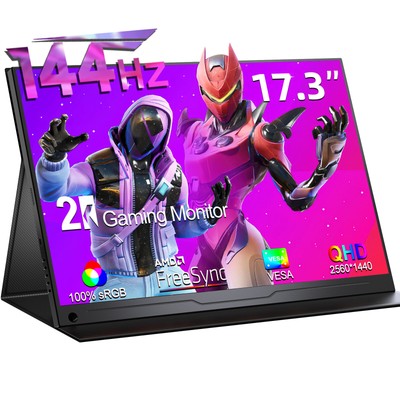 EVICIV 144Hz 2K Portable Monitor 17.3'' Gaming Display 2560*1440 FreeSync For PS5
