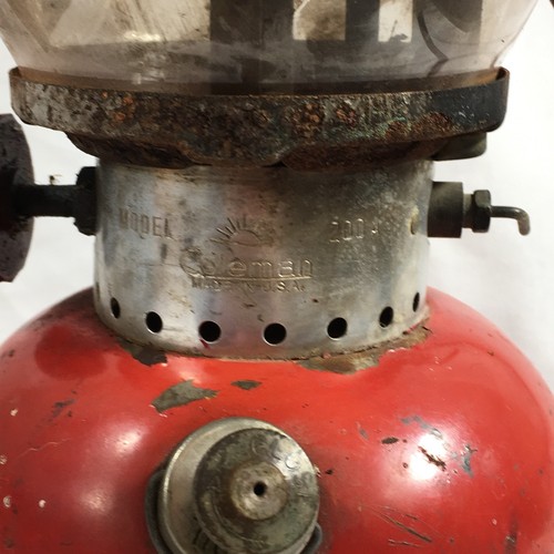 VTG Coleman 200A Red Single Mantel Lantern High Top Ventilator Pyrex Globe 9/64