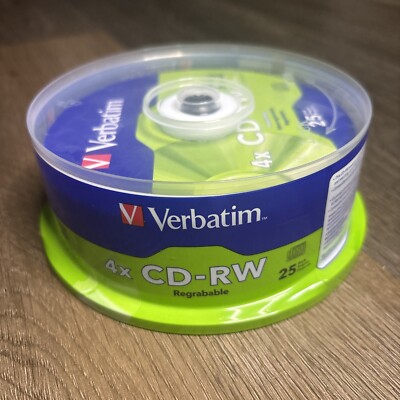 Verbatim CD-RW Discs Printable 700MB/80min 4x Spindle Silver 25/Pack 95169