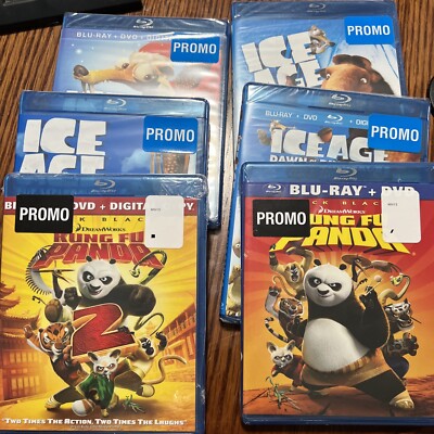 Lot Of  6 Ice Age Blu rays  Kung Fu panda Kung Fu Panda 2