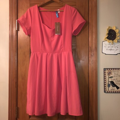 Francesca's by Buttons Women's  Coral Summer  Dress Size Med Nwt