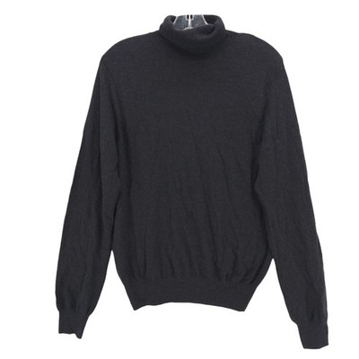 RALPH LAUREN Purple label 100% WS Cashmere Turtleneck Sweater Gray SMALL - HOLE!
