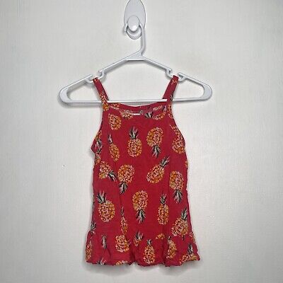 Sonoma Pineapple Tank Top Girls Size 10 Coral Tropical Fruit Sleeveless
