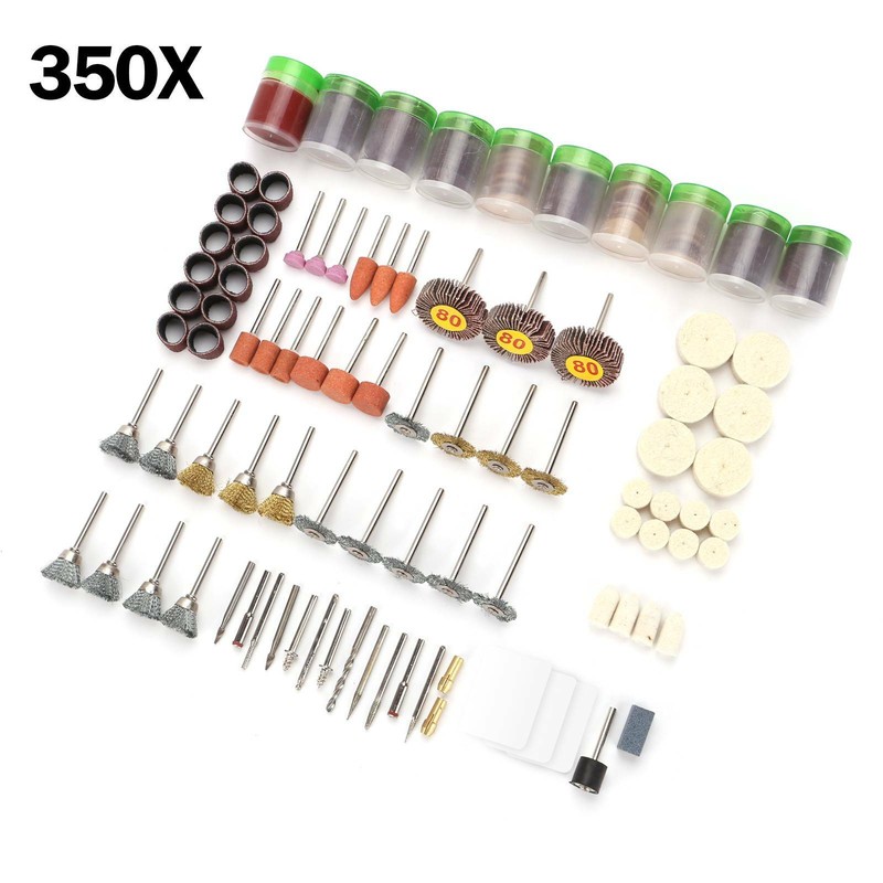350 stk Drehwerkzeug Schleifset Polierset Drill Zubehör Schleifer Set Für Dremel