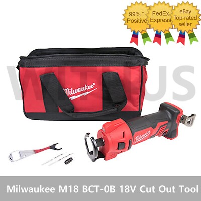 Milwaukee M18 BCT-0B 18V Cordless Cut Out Tool 4-Pole Motor with Bag - Bare Tool