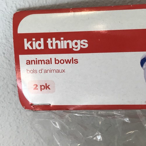 Animal Bowls Monkey Face With Lids Plastic Food Container Craft Storage 2pk