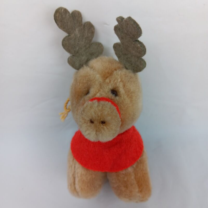 Coca-Cola McDonalds Happy Meal Toy 1985 Plush Reindeer Christmas Ornament 80s