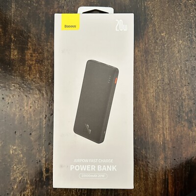 Baseus Portable Charger, 20W PD QC Power Bank Fast Charging 10000mAh