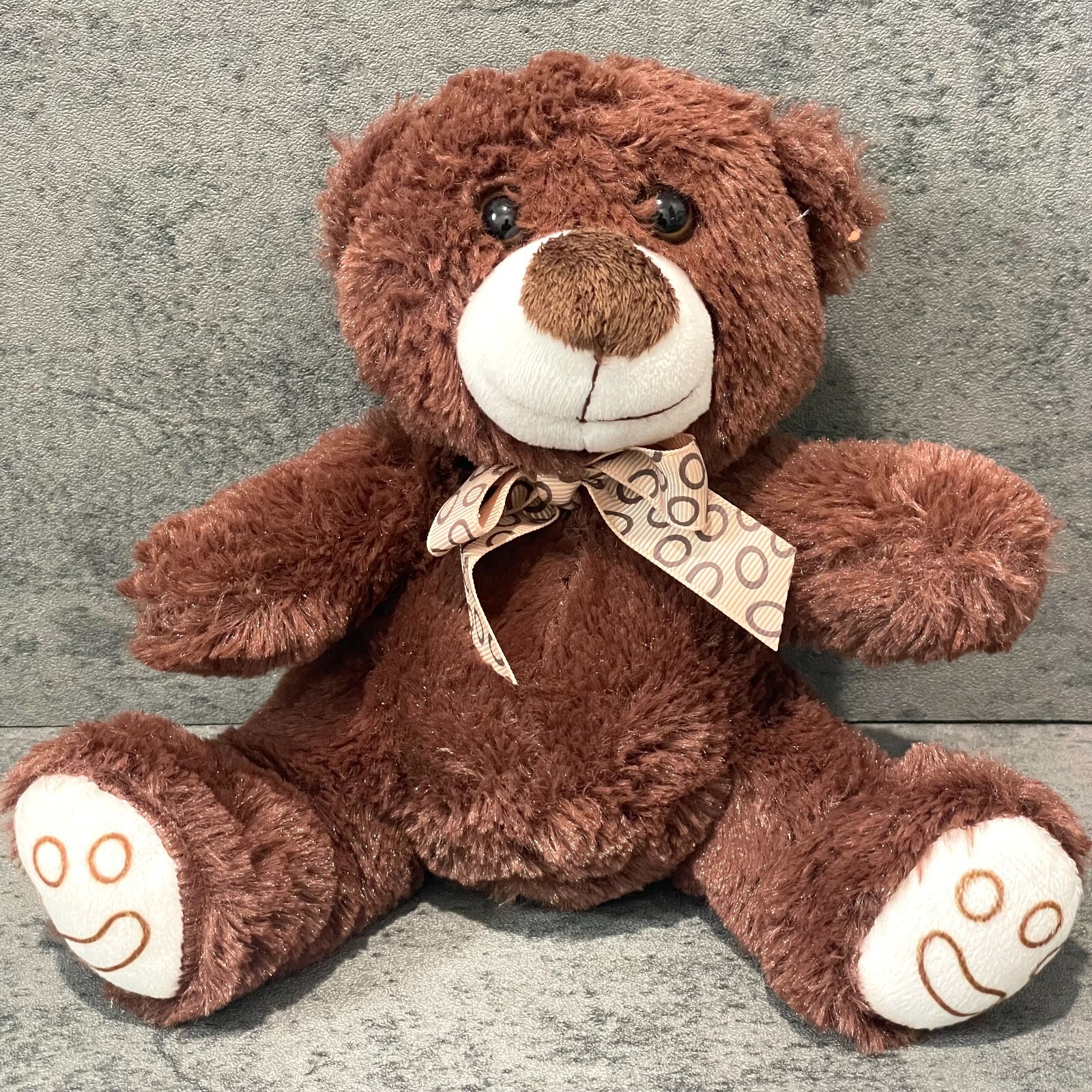 Calplush 2022 TEDDY BEAR squishy Tan Fluffy Bow Plush Stuffe