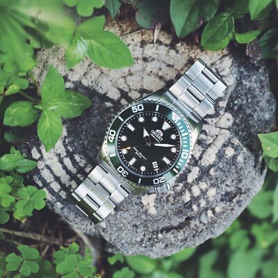 Pre-owned Orient Sports Rn-ac0k02e Green Dial Diver Automatic Mechanical Watch Men Box