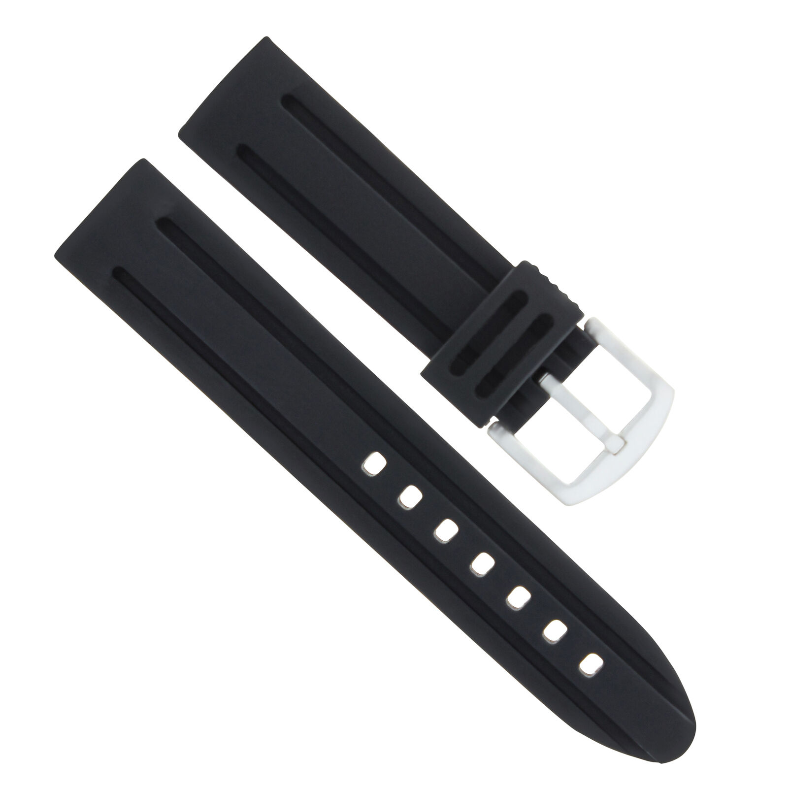 PAM 22MM SILICONE RUBBER WATCH STRAP BAND FOR PANERAI 40MM GMT WATCH BLACK