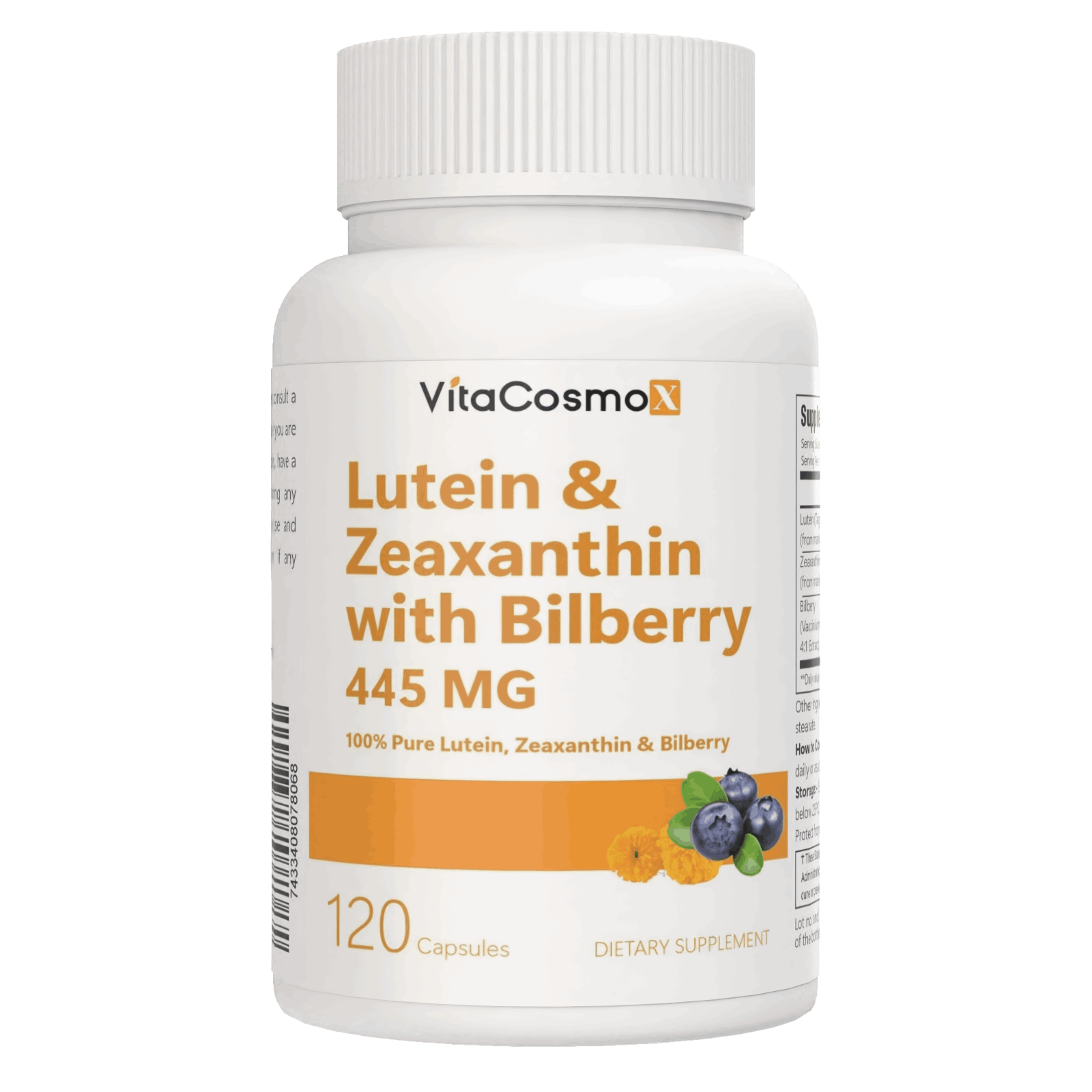 Lutein 40mg with Zeaxanthin Bilberry 400mg Eye Health Support Supplement, 120Cap