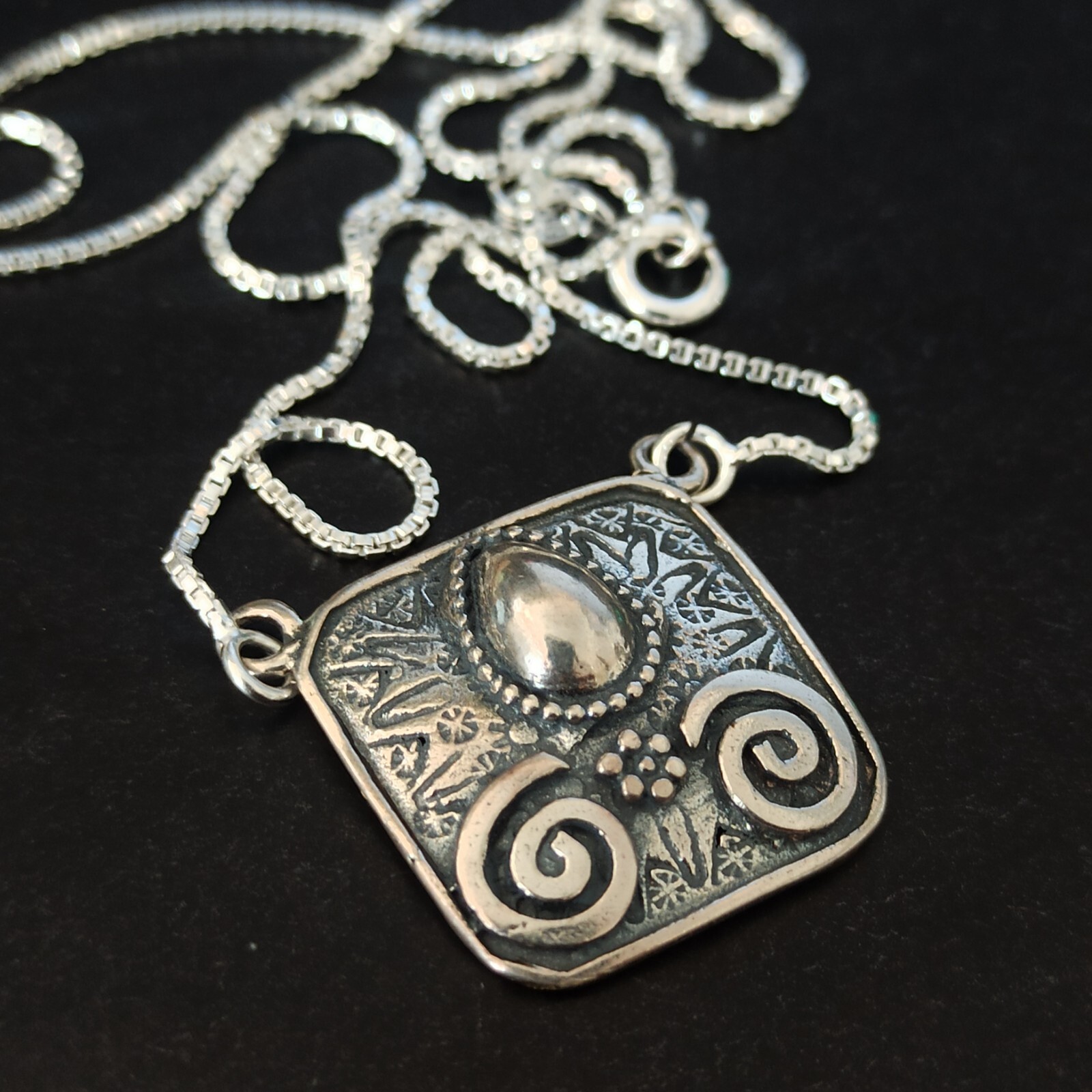 70's vintage silver925 necklace＆bracelet Vintage 925 Sterling Silver Rope and Oval Link Bracelet