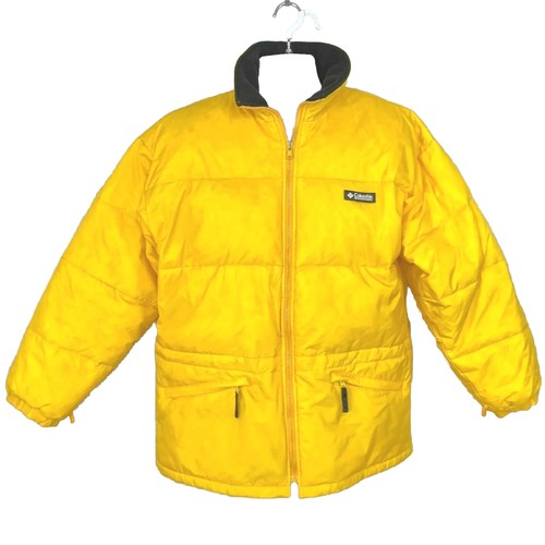 Columbia Mens Puffy Ski Jacket size XL Yellow F9 XB5148 Nylon Down