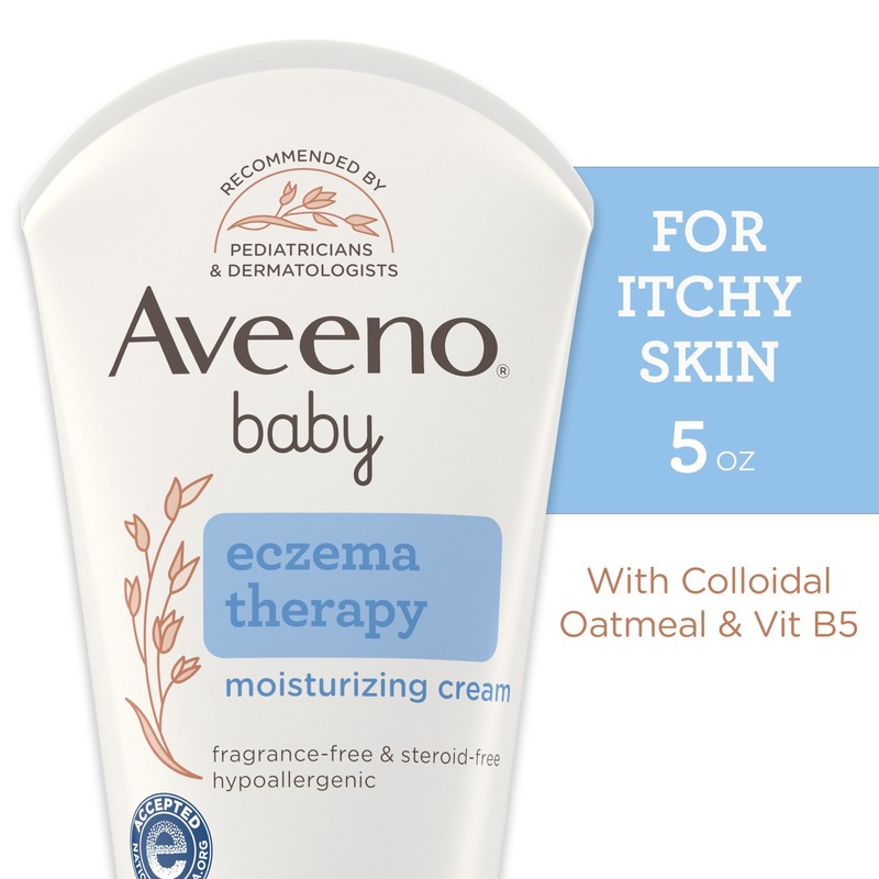 Aveeno Baby Eczema Therapy Moisturizing Cream Body Lotion with Oatmeal, 5 Oz