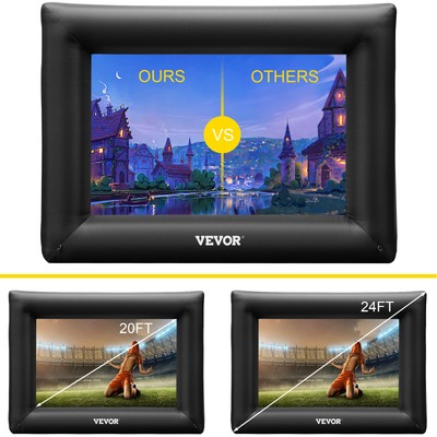 VEVOR Inflatable Projector Screen 24FT Movie Screen Outdoor Theater w/ Blower