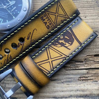 24mm Vintage old school Handmade leather watch strap, beige, Flottiglia Mas