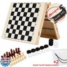 moopok Fast Sling Puck Game - 2 in1 Chess Board and Desktop Battle Super Winner Game,Fast Action Wooden Air Hockey Board Game,Adults and Kids Family Friend Funny Slingshot Game Toys