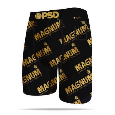 

Мужские трусы-боксеры PSD Magnum черного цвета по всей поверхности, Black/gold