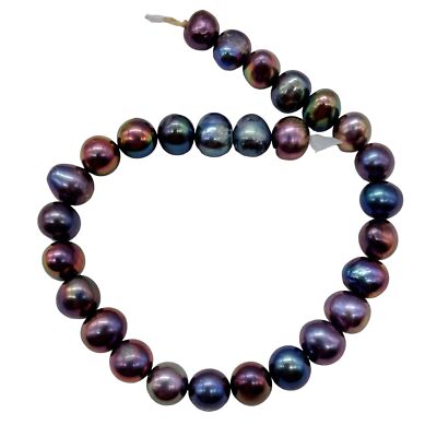Premium Rainbow Peacock FW Pearl 8 inch Strand | 8x7mm | 25 Pearls |