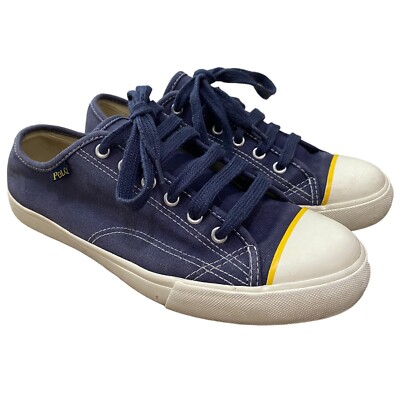 Polo Ralph Lauren Men Roberts Canvas Sneaker Shoes Color Navy Blue Size 9D