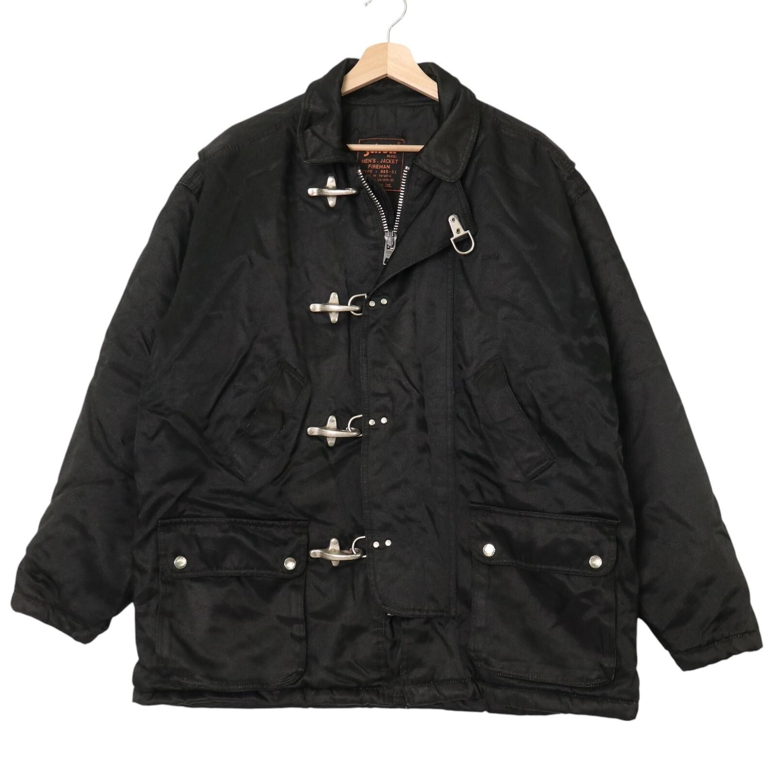 Schott Fireman Jacket Black Men L Quilted Liner 985-31 | eBay