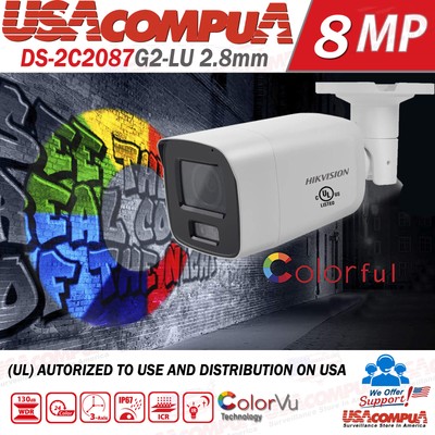 Hikvision 8 CH 8K Ultra Bullet ColorVu Security Camera System Built in Audio Lot