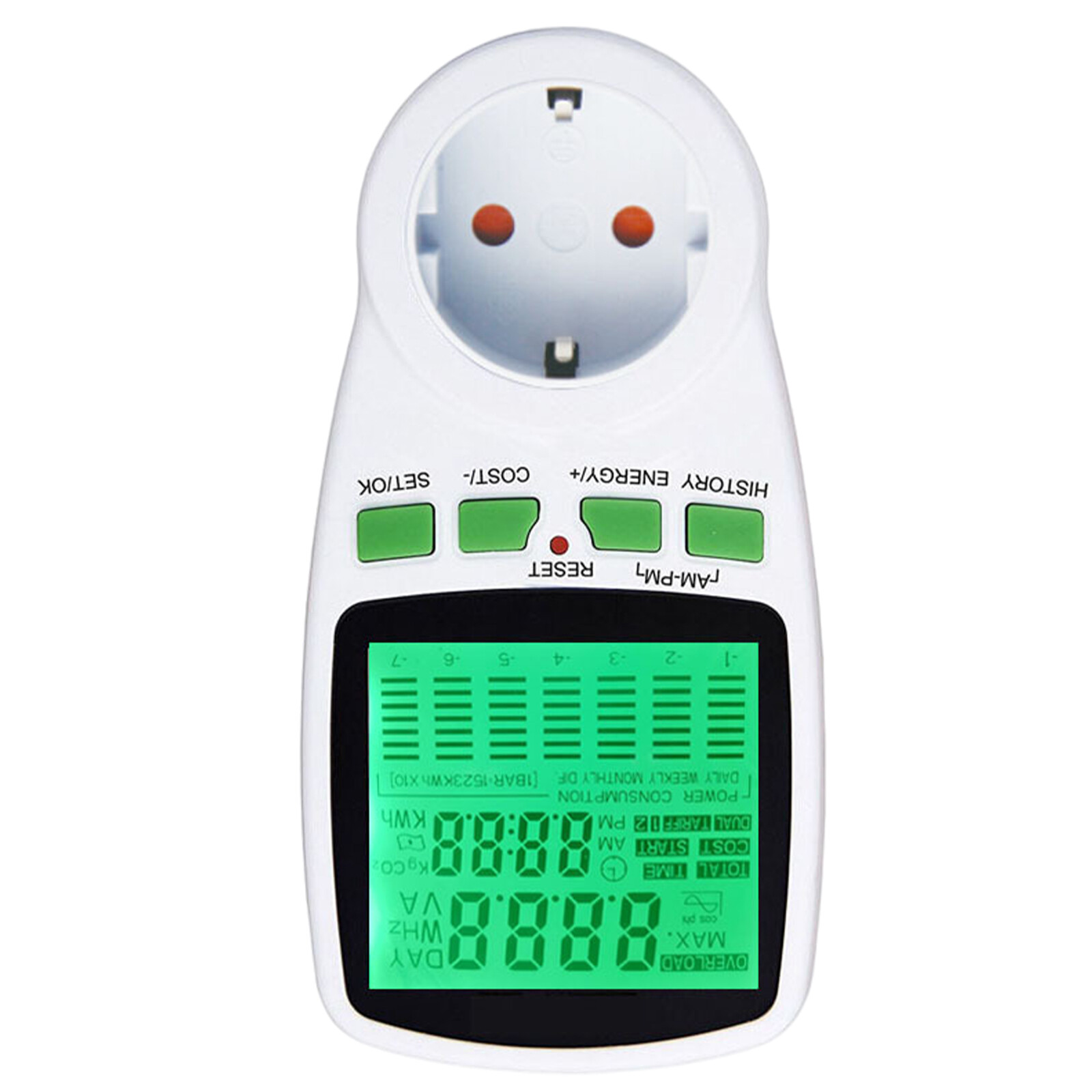 Eaxus 3680W Energiekosten-Messgerät Mit LCD-Display - Weiß Online Kaufen
