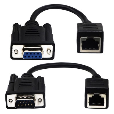 RJ45 to DB-9 Console Cord 2Pcs DB9 RS232 Male to RJ45 Female Ethernet LAN Con...