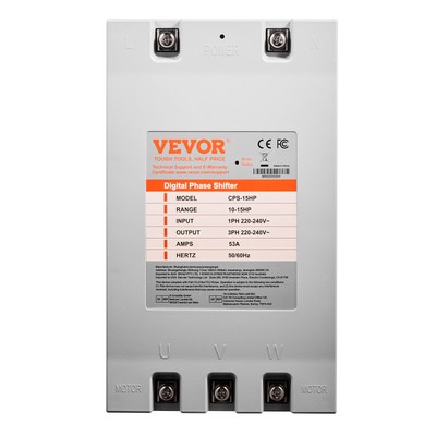 15HP 3 Phase Converter 53A 220V Single to 3 Phase 220V-240V Input/Output