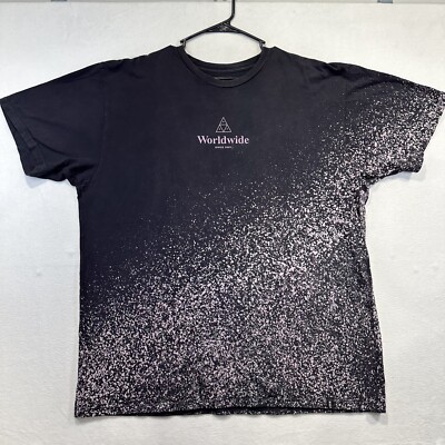 HUF All Over Splatter T-Shirt Mens Large Black Skate Streetwear Diamond 