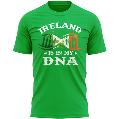 St Patricks Day T Shirt Mens Ireland In my DNA Gift Him Fancy Dress Pub Crawl...