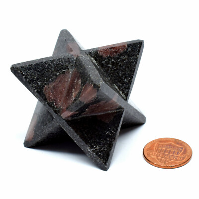 63mm 8 Point Balas Ruby Spinel Merkaba Star Natural Ruby in Matrix Mineral India