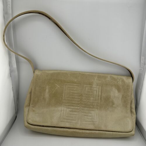 Authentic GIVENCHY Vintage Leather Shoulder Bag Beige Off White | eBay Authentic GIVENCHY Vintage Leather Shoulder Bag Beige Off White | eBay